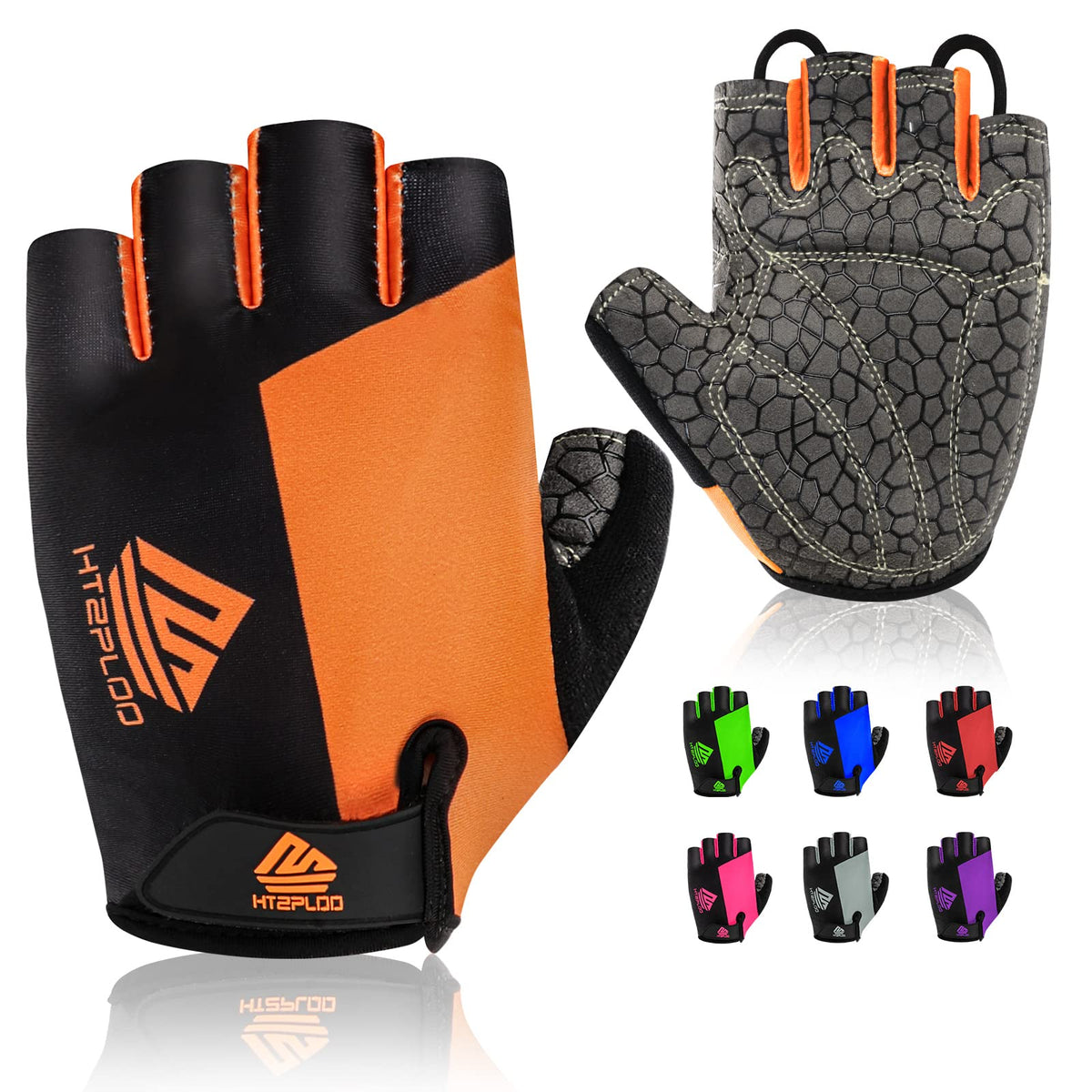 HTZPLOO Anti-Slip Padded Half-Finger Cycling Gloves
