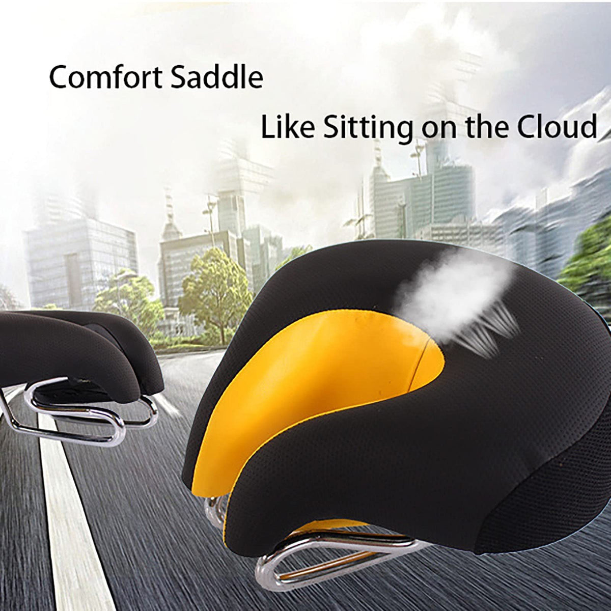Ergonomic Noseless Bike Saddle with Breathable Cushion