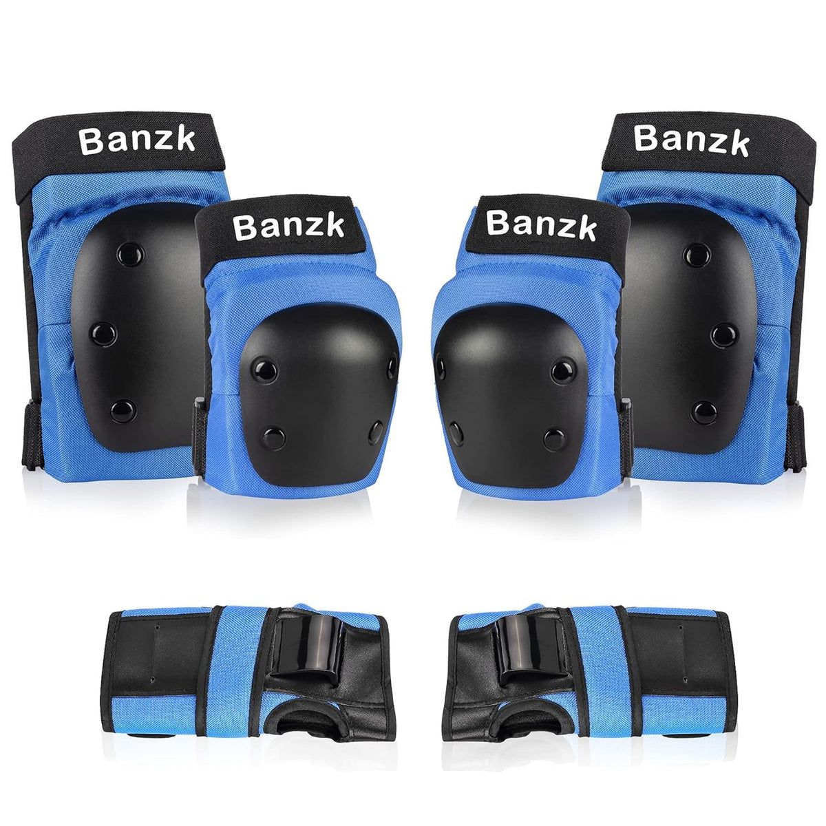 Banzk 6-in-1 Knee, Elbow & Wrist Protective Gear Set