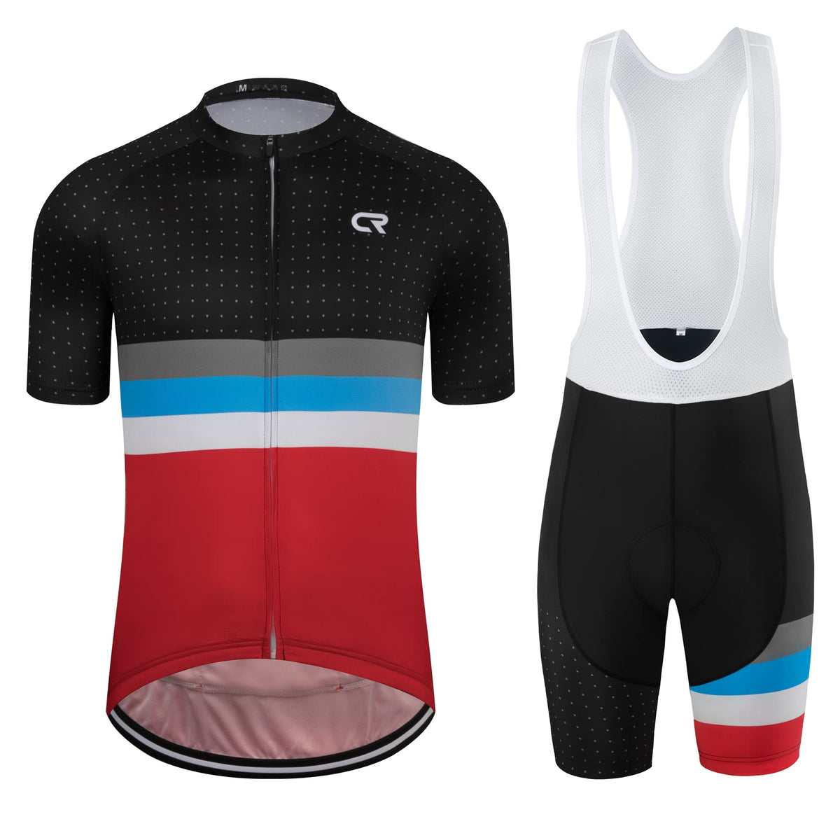 Coconut Ropamo CR Men's Cycling Jersey Set Road Bike Jersey Zipper Pocket Short Sleeves Cycling Kits Bib Shorts 3D Padded