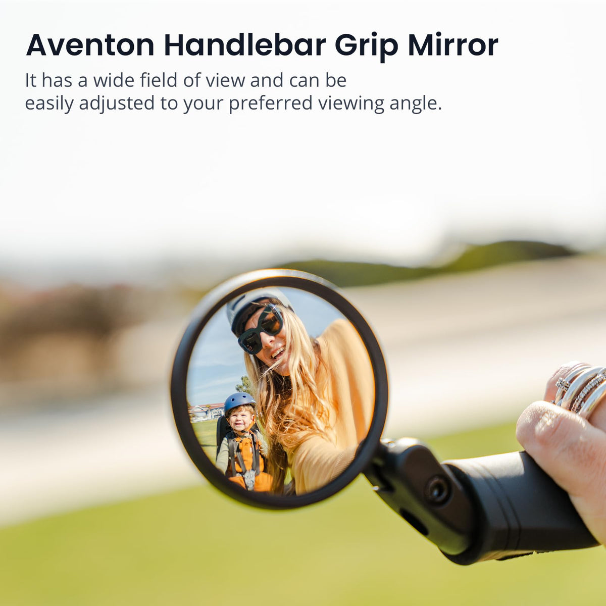 Aventon Adjustable Handlebar Bike Mirror with Wide Rear View