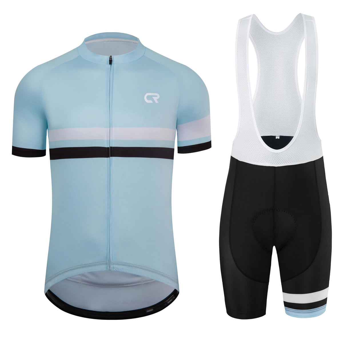 Coconut Ropamo CR Men's Cycling Jersey Set Road Bike Jersey Zipper Pocket Short Sleeves Cycling Kits Bib Shorts 3D Padded