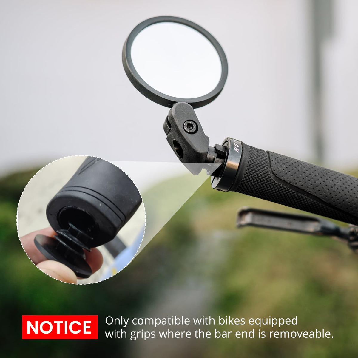 Aventon Adjustable Handlebar Bike Mirror with Wide Rear View