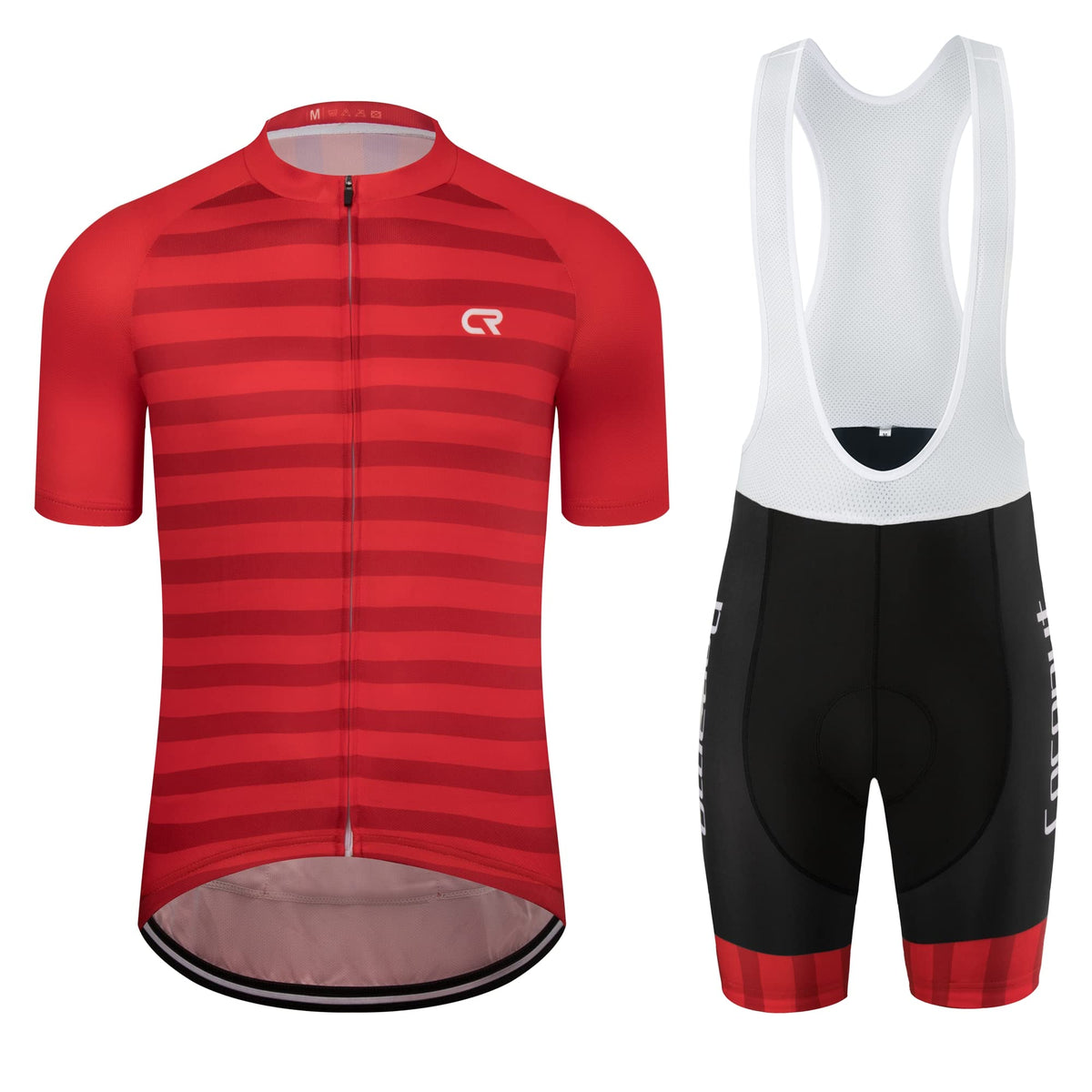 Coconut Ropamo CR Men's Cycling Jersey Set Road Bike Jersey Zipper Pocket Short Sleeves Cycling Kits Bib Shorts 3D Padded