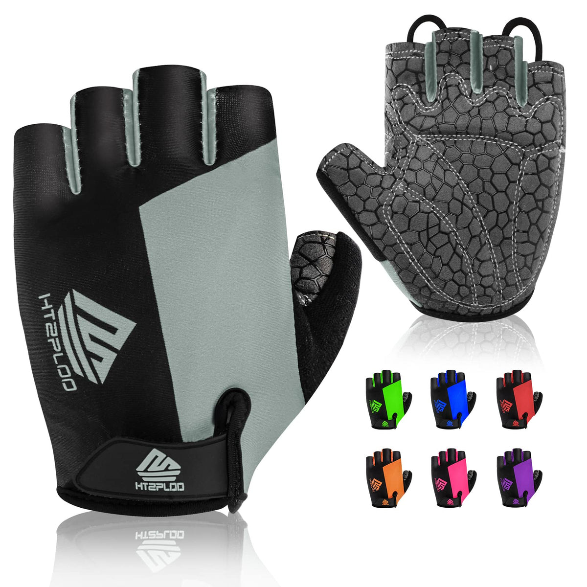HTZPLOO Anti-Slip Padded Half-Finger Cycling Gloves