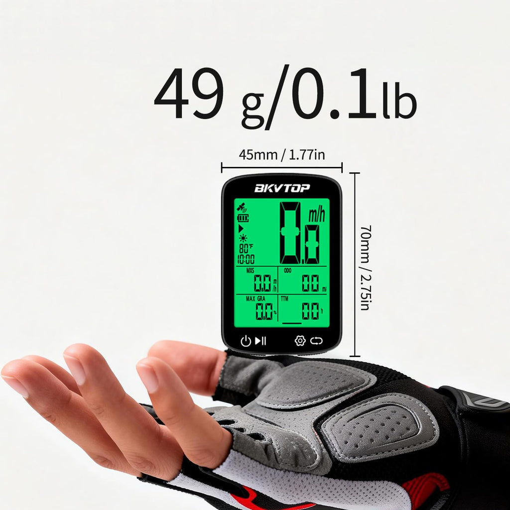 BKVTOP Wireless GPS Bike Computer with 2.4" IPX7 Display