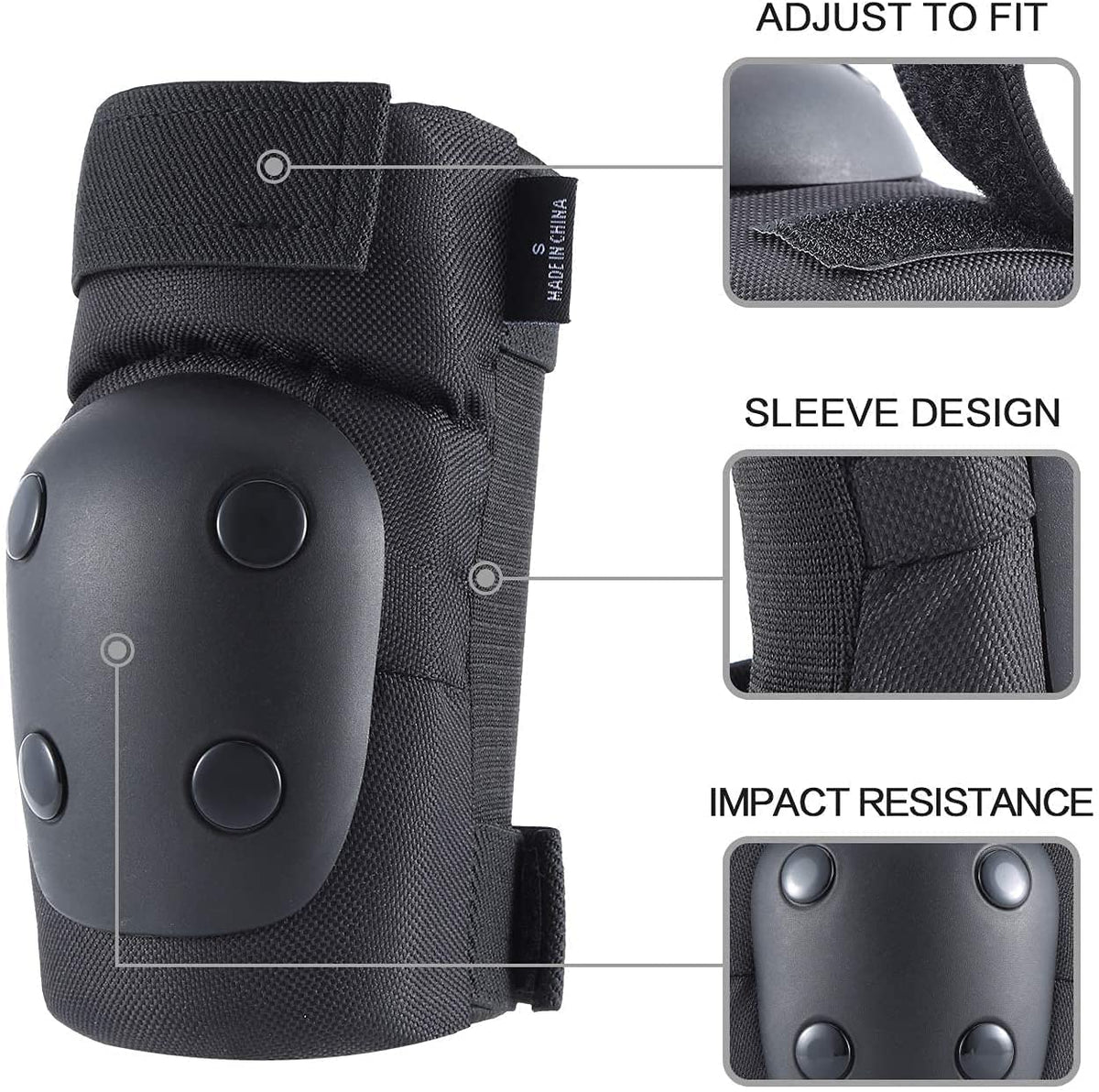 Banzk Adult Knee Pads Elbow Pads Wrist Guards for Adult Kids 6 in 1 Protective Gear Set for Skateboarding Biking Roller Skating Cycling Outdoor Sports