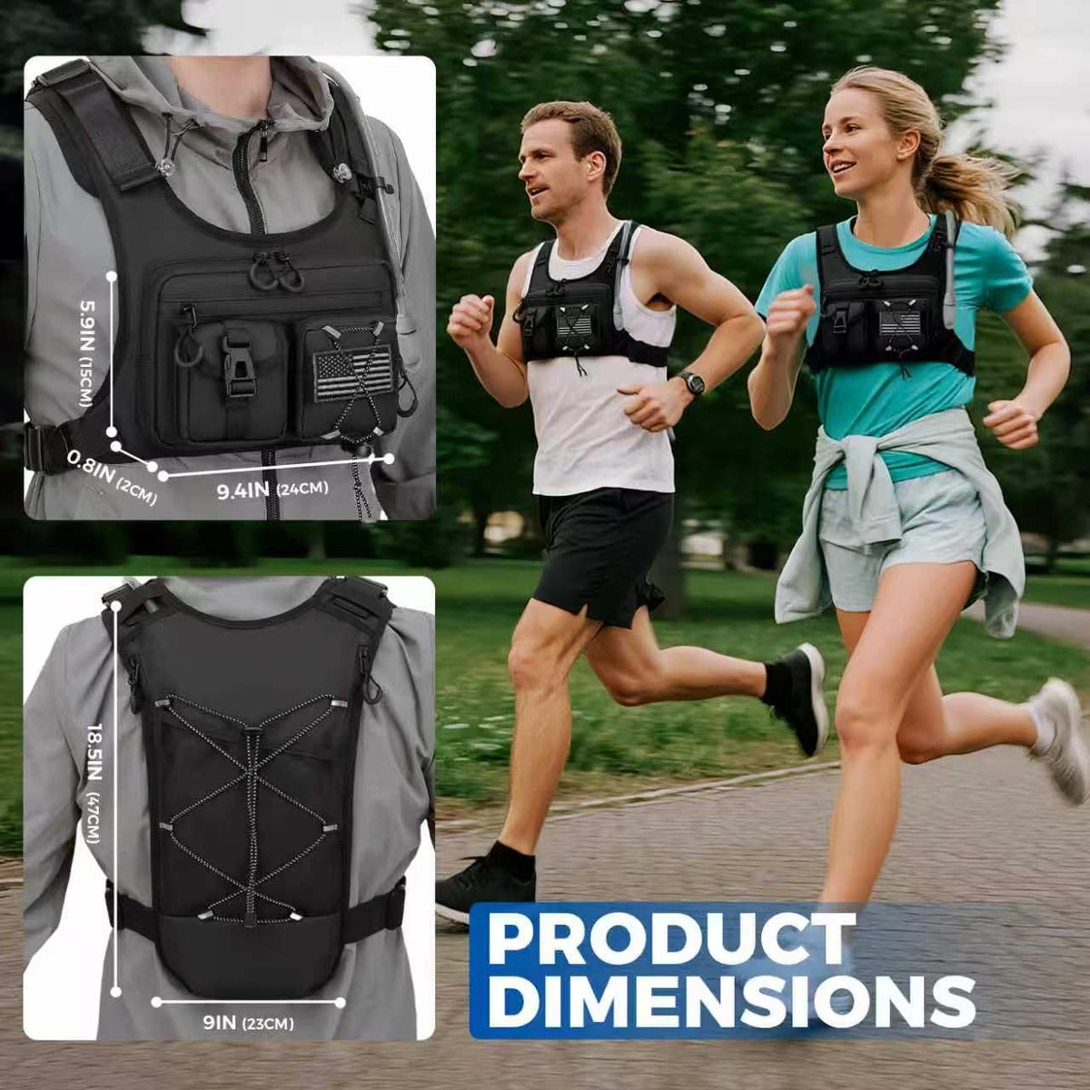 Criuage USA Patent Running Hydration Vest Backpack, Lightweight Chest Pack with 2.0L Water Bladder Bag Daypack for Hiking Running Cycling Race Marathon for Women Men