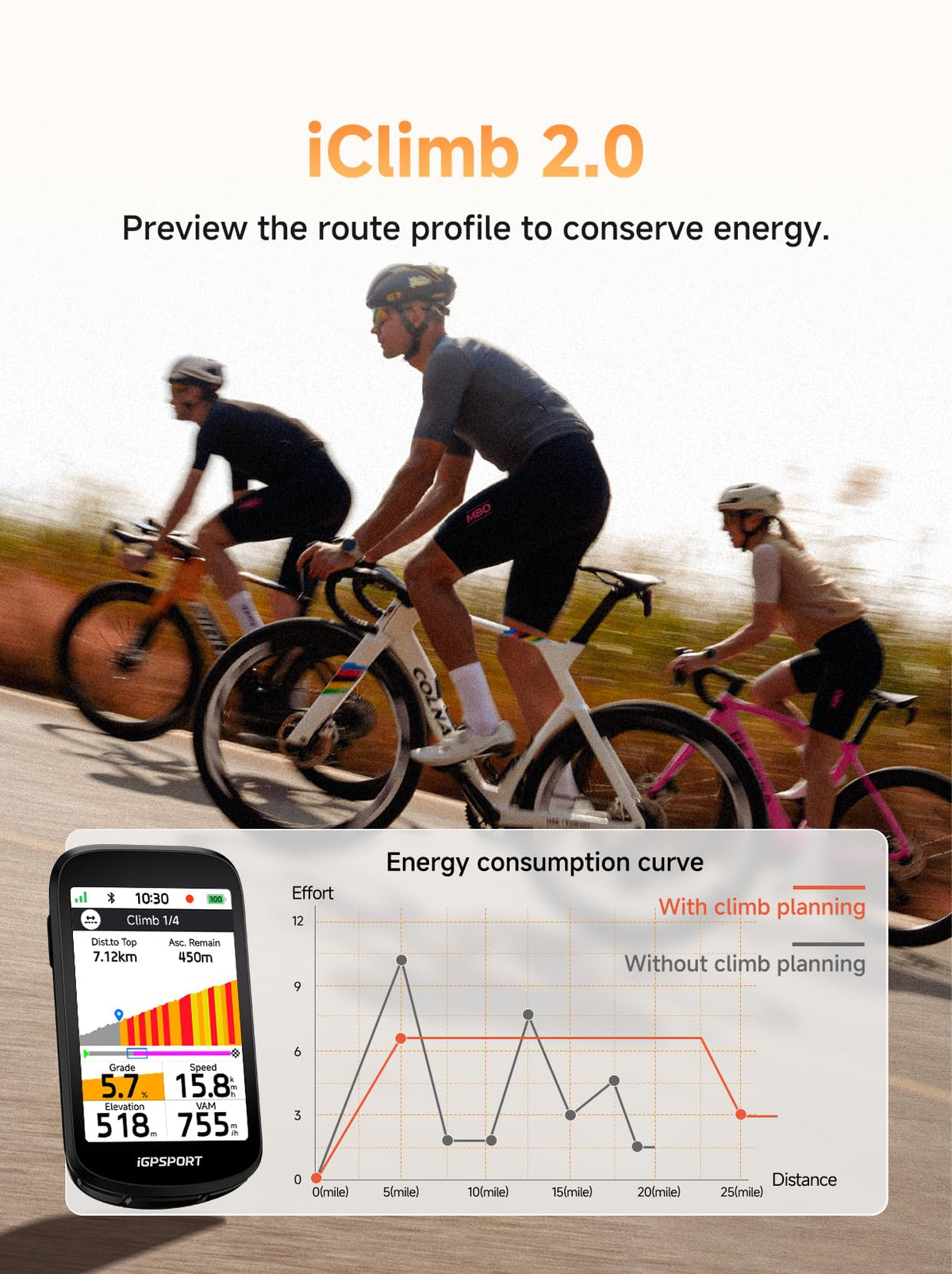 iGPSPORT BSC500 GPS Bike Computer, 3.3'' Touch Screen MAP Voice Navigation