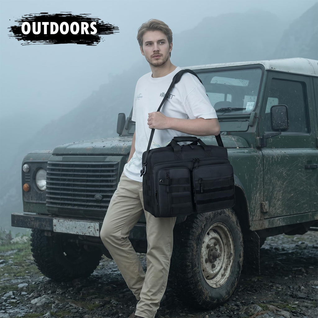 Tactical Laptop Bag for Men, 17.3 In Military Messenger Briefcase Backpack