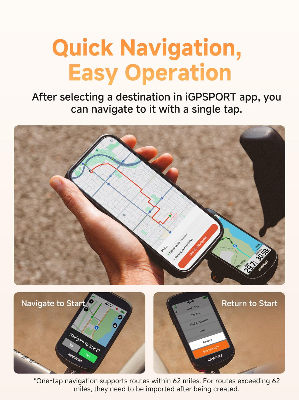 iGPSPORT BSC500 GPS Bike Computer, 3.3'' Touch Screen MAP Voice Navigation