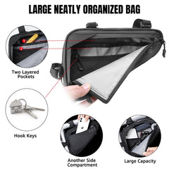 WOTOW 2L Water-Resistant Reflective Triangle Bike Frame Bag