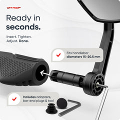 WITTKOP 360° Rotating Foldable Handlebar Bike Mirror