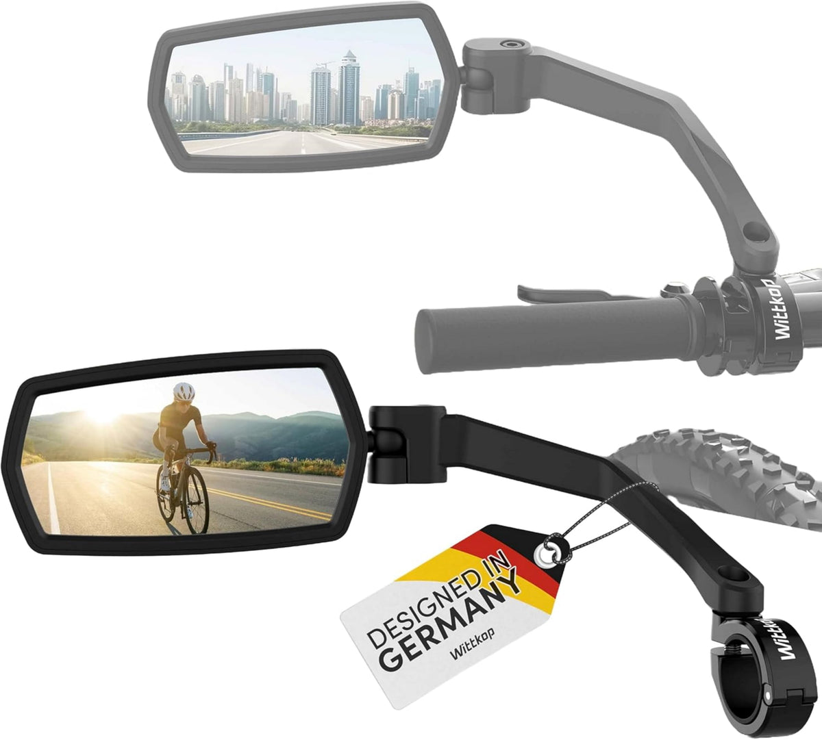 WITTKOP 360° Rotating Foldable Handlebar Bike Mirror