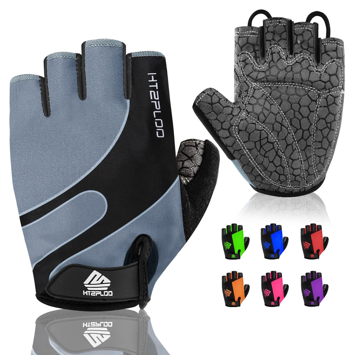 HTZPLOO Anti-Slip Padded Half-Finger Cycling Gloves