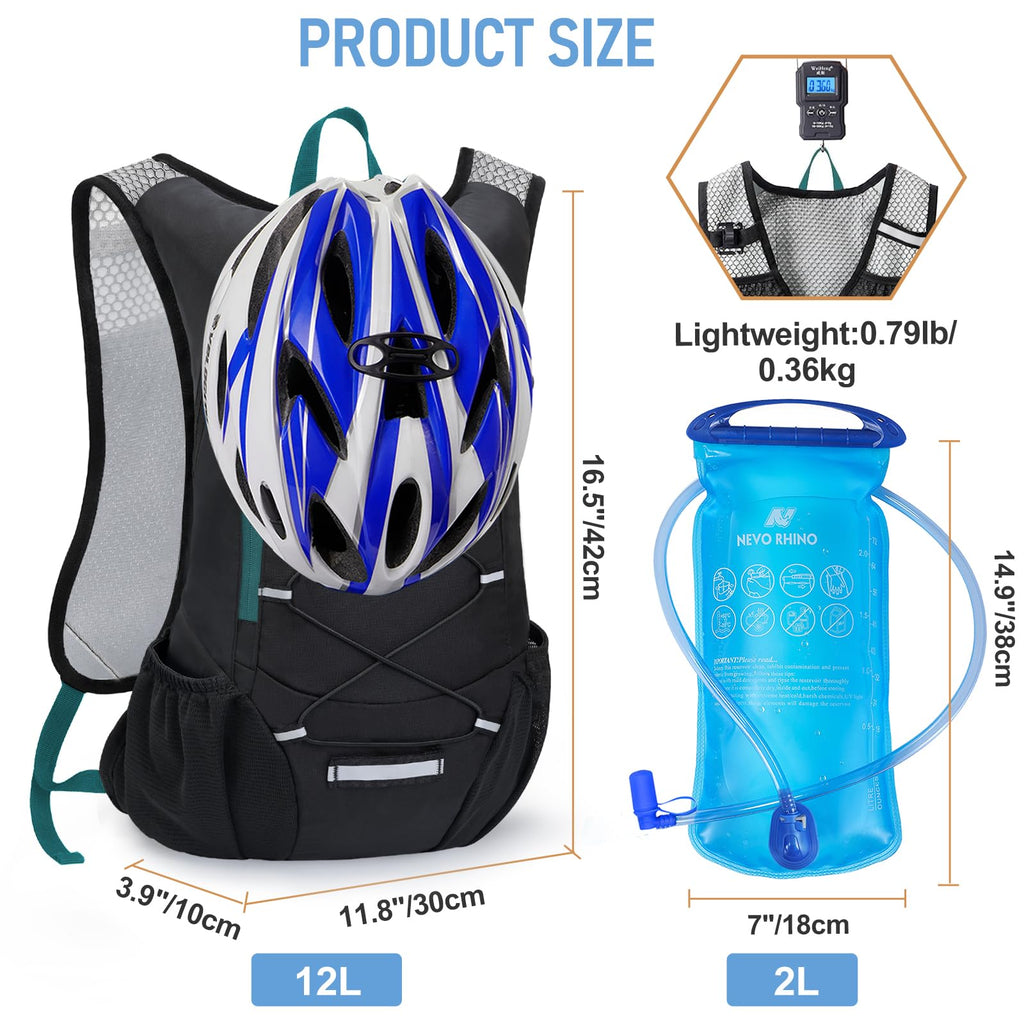 Lightweight Running Hydration Backpack with 2L Water Bladder