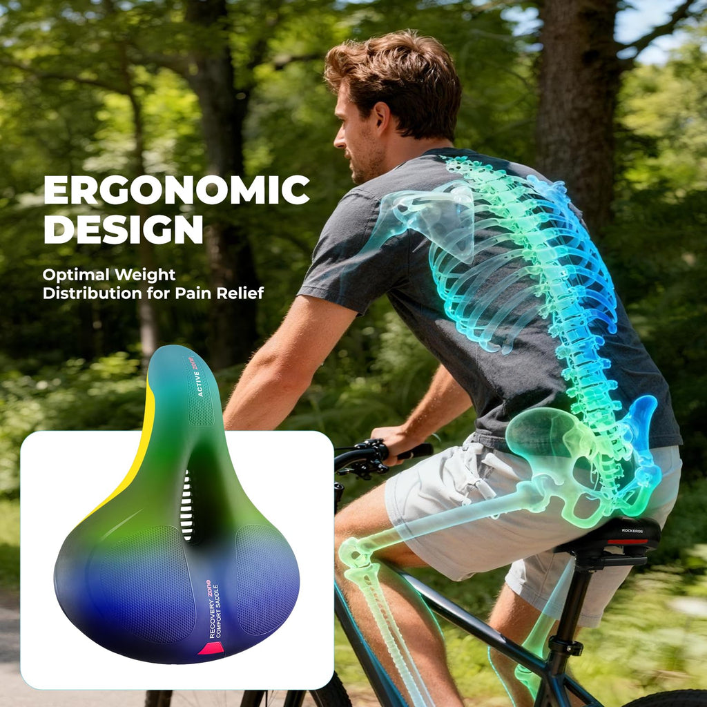 ROCKBROS Wide Soft Cushioned Bike Seat for Road & Peloton Bikes