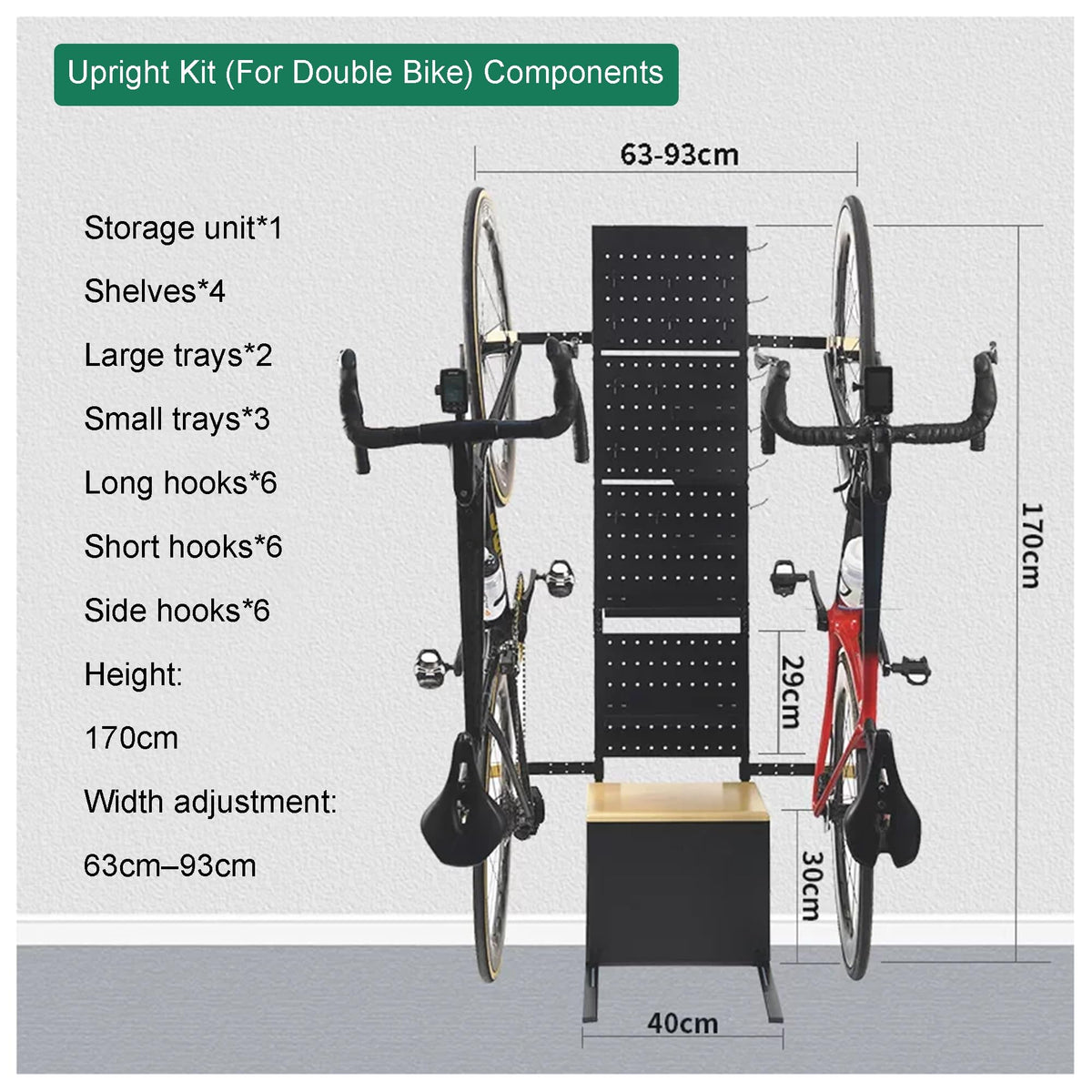 4-in-1 Space-Saving Indoor Upright Bicycle Storage Rack