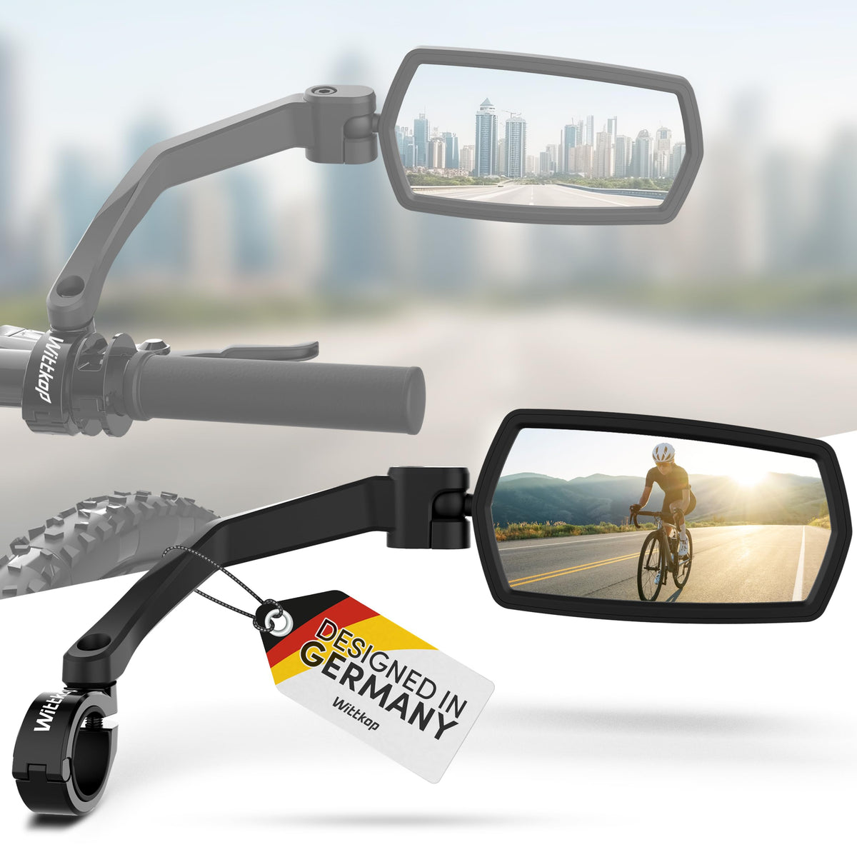WITTKOP 360° Rotating Foldable Handlebar Bike Mirror