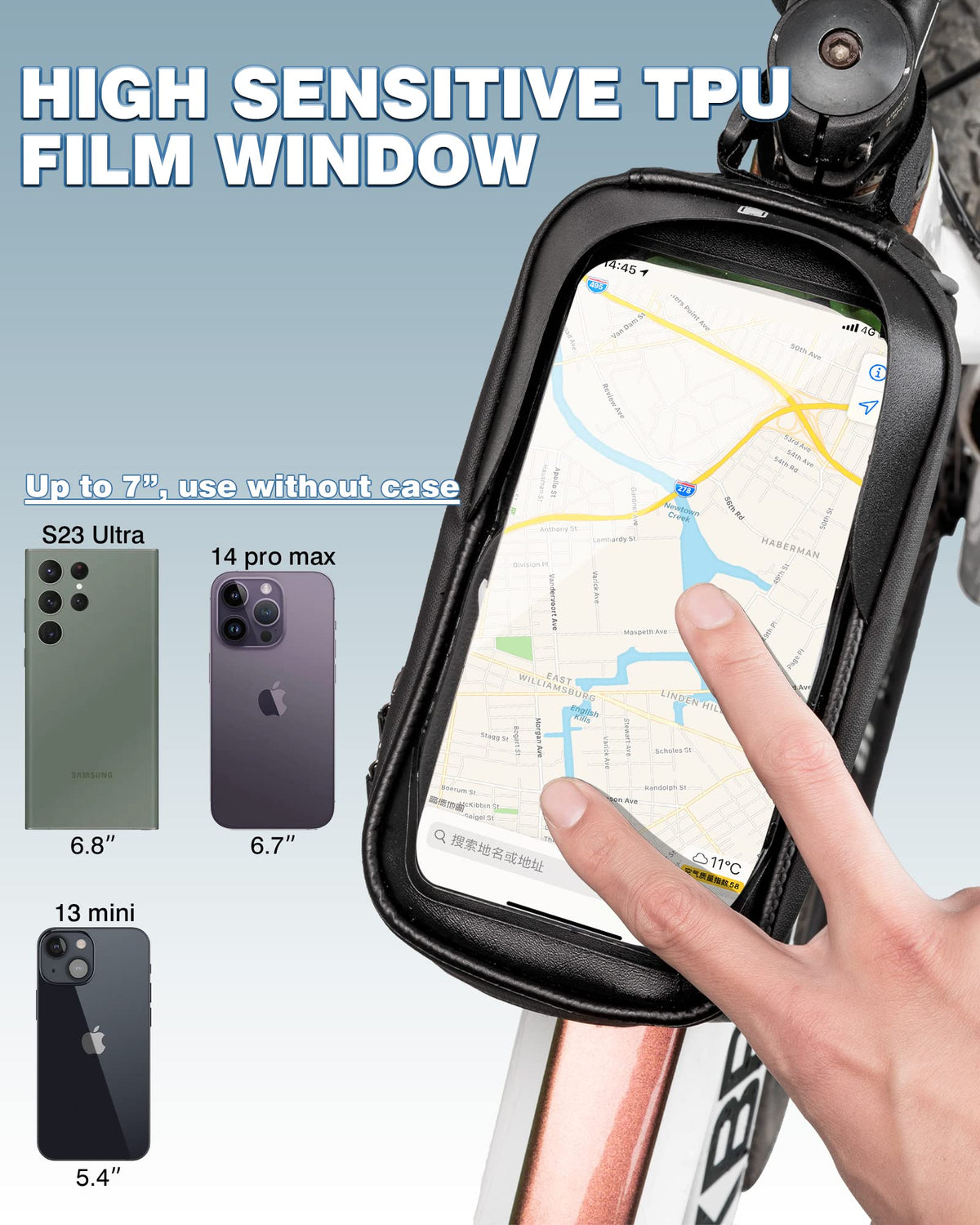 ROCKBROS Waterproof Bike Front Frame Phone Storage Bag