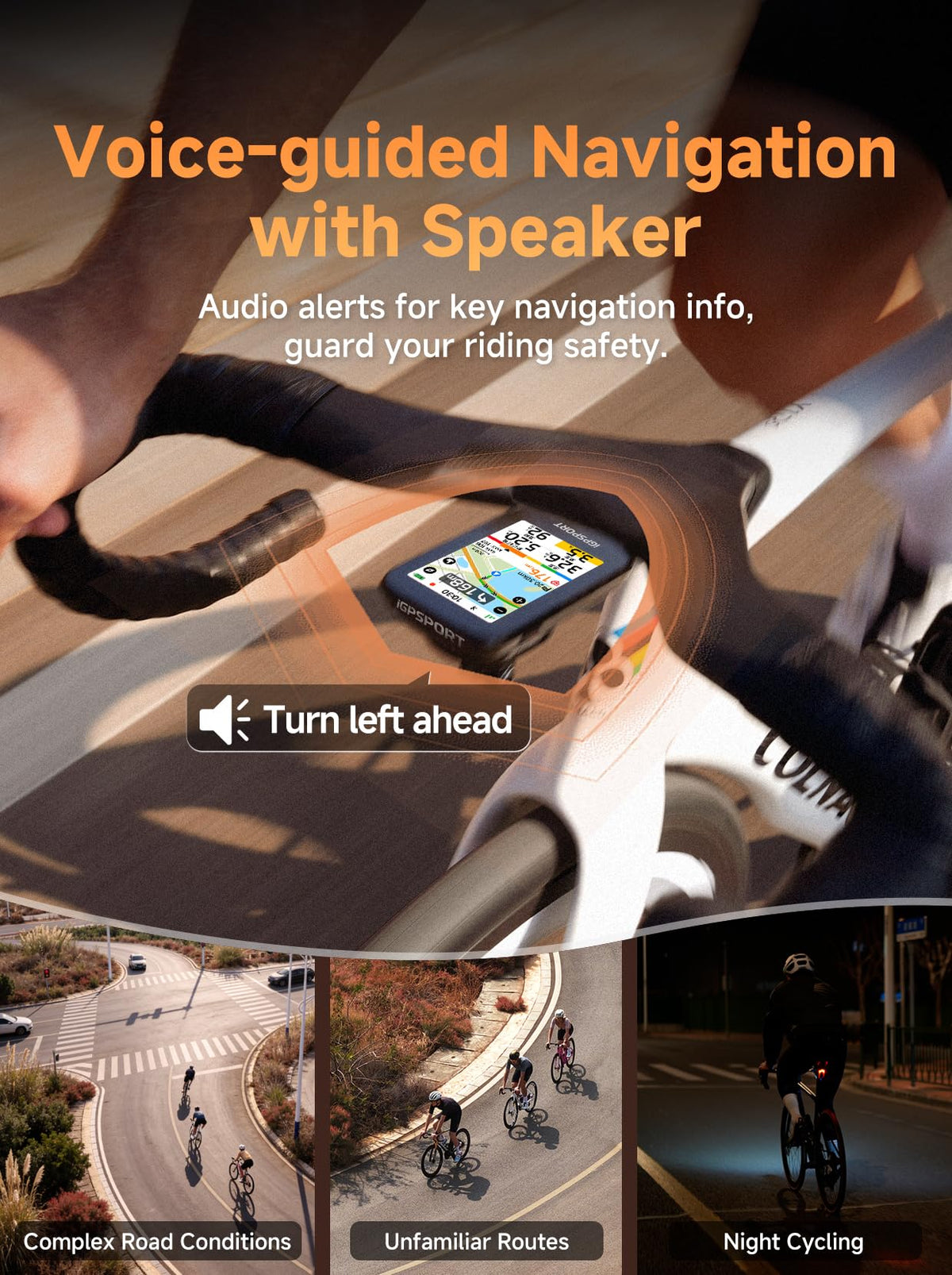 iGPSPORT BSC500 GPS Bike Computer, 3.3'' Touch Screen MAP Voice Navigation