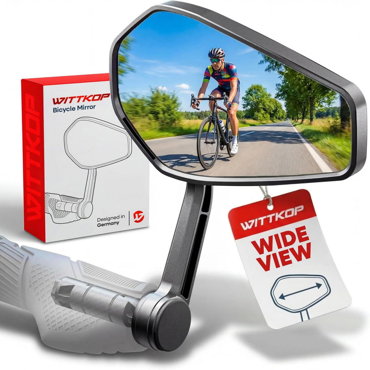 WITTKOP 360° Rotating Foldable Handlebar Bike Mirror