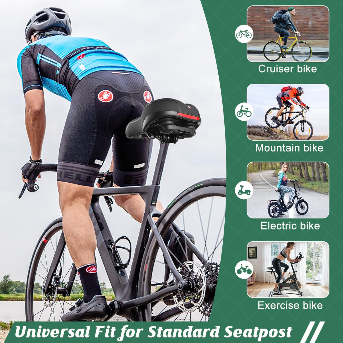 Comfortable Replacement Bicycle Seat Saddle for Men & Women