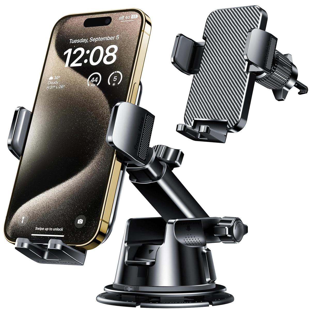 Qifutan Universal Car Phone Holder and Mount Bracket