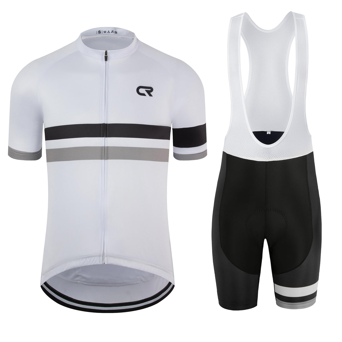 Coconut Ropamo CR Men's Cycling Jersey Set Road Bike Jersey Zipper Pocket Short Sleeves Cycling Kits Bib Shorts 3D Padded