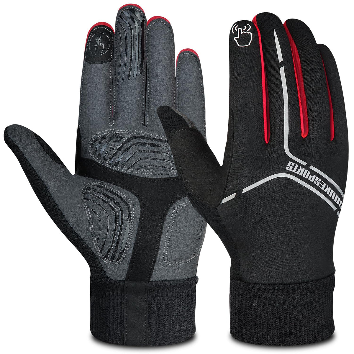 Souke Sports Winter Cycling Gloves Men Women Padded Bike Gloves Touchscreen