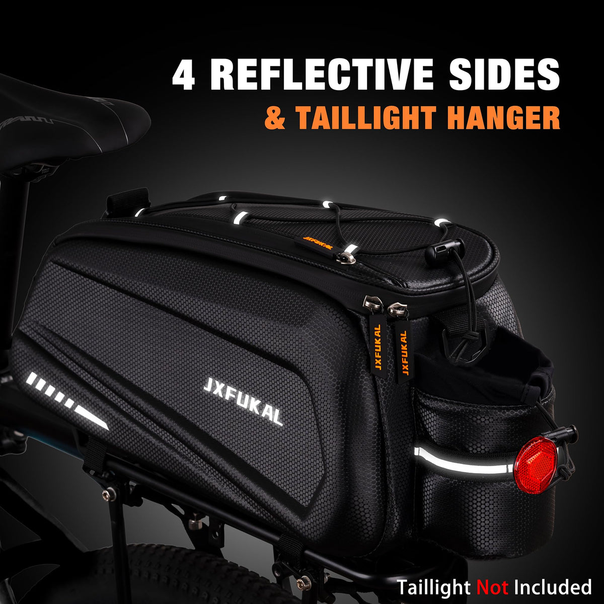 JXFUKAL Hard Shell Rear Bike Rack Bag for E-Bikes