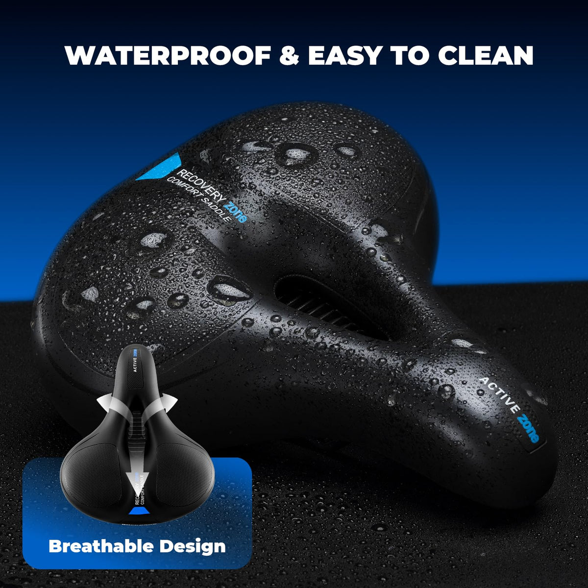 ROCKBROS Wide Soft Cushioned Bike Seat for Road & Peloton Bikes