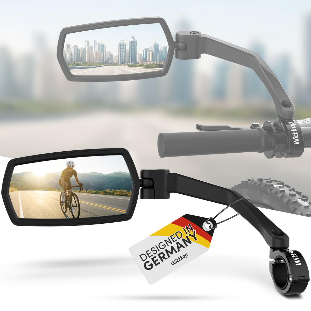WITTKOP 360° Rotating Foldable Handlebar Bike Mirror