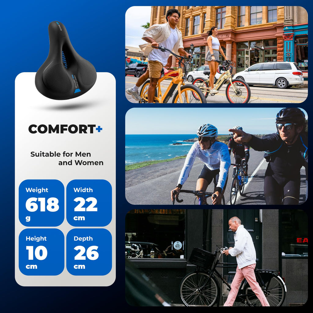 ROCKBROS Wide Soft Cushioned Bike Seat for Road & Peloton Bikes