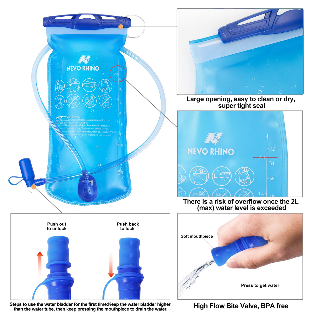 Lightweight Running Hydration Backpack with 2L Water Bladder