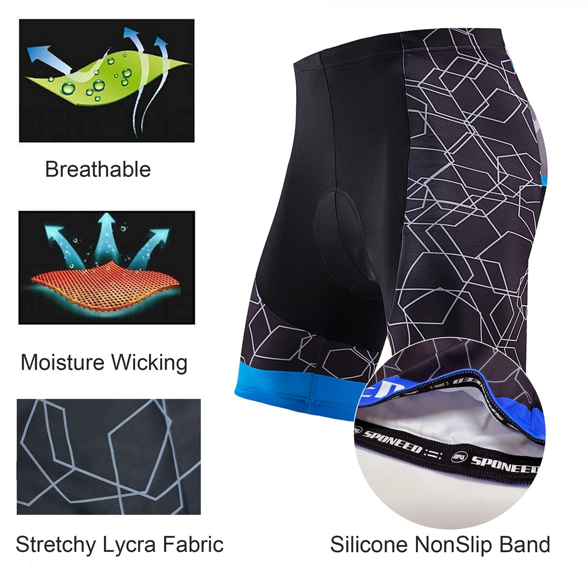 sponeed Bike Jersey Compression Shorts Sets Ride Clothing Gear