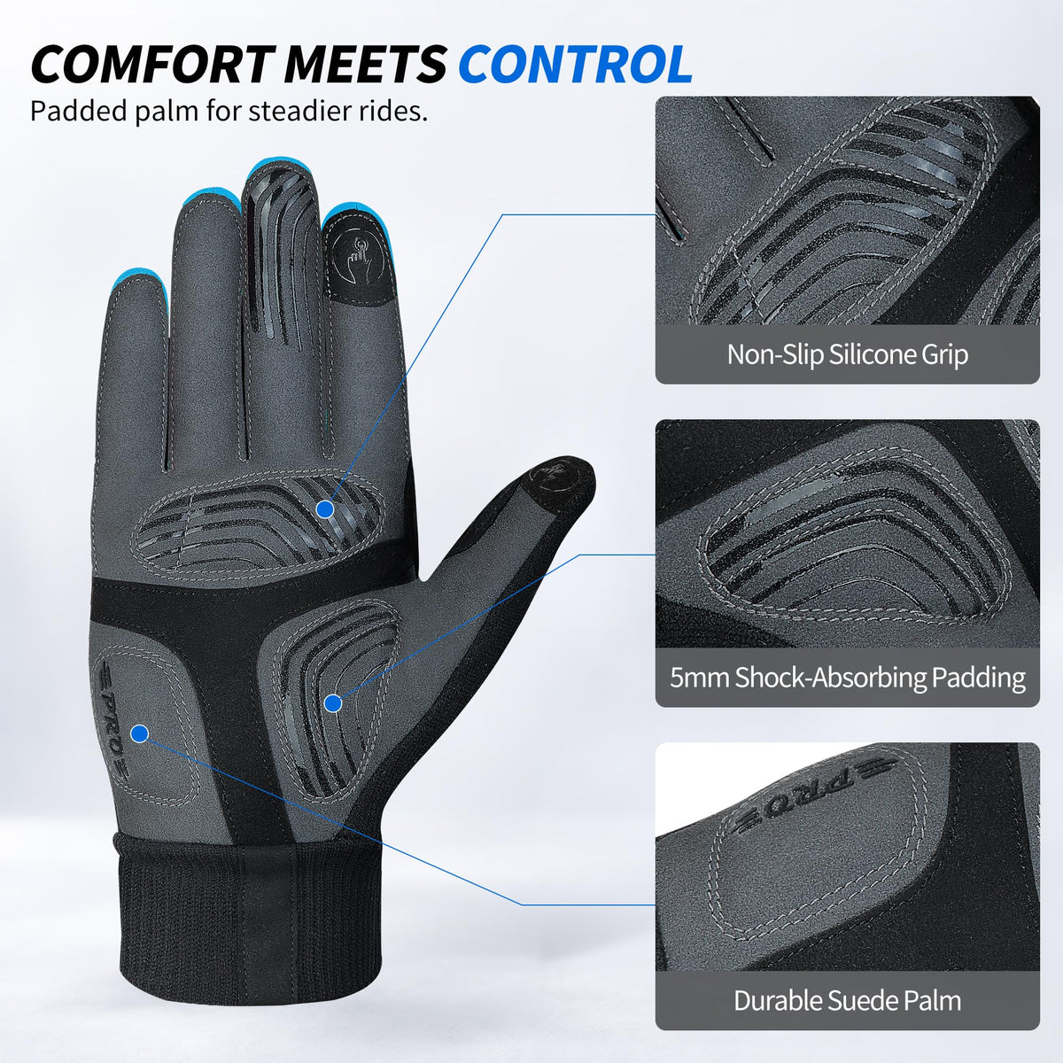 Souke Sports Winter Cycling Gloves Men Women Padded Bike Gloves Touchscreen